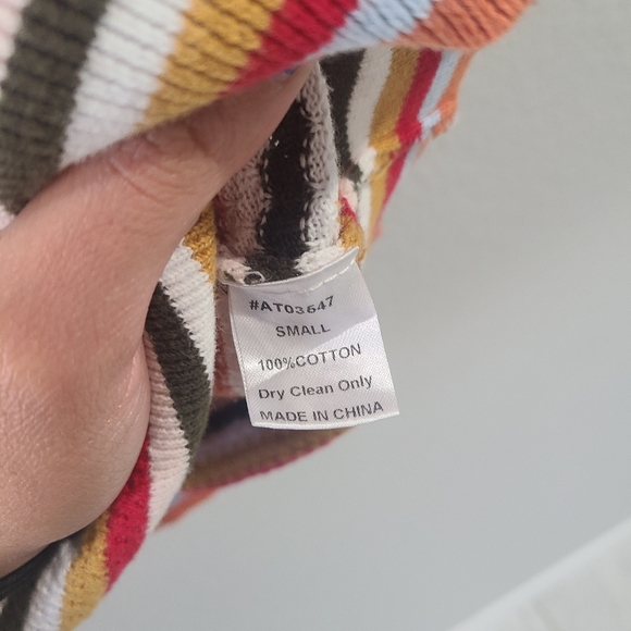 Lumiere Colorful Striped Knit Top (S) - Picture 4 of 4